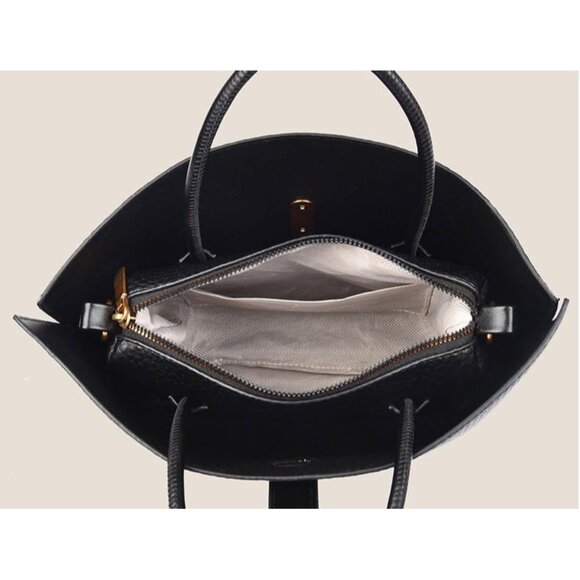 Beige Leather Tote Bag for Women Large Crossbody Handbag Stylish & Durable - Picture 3 of 3